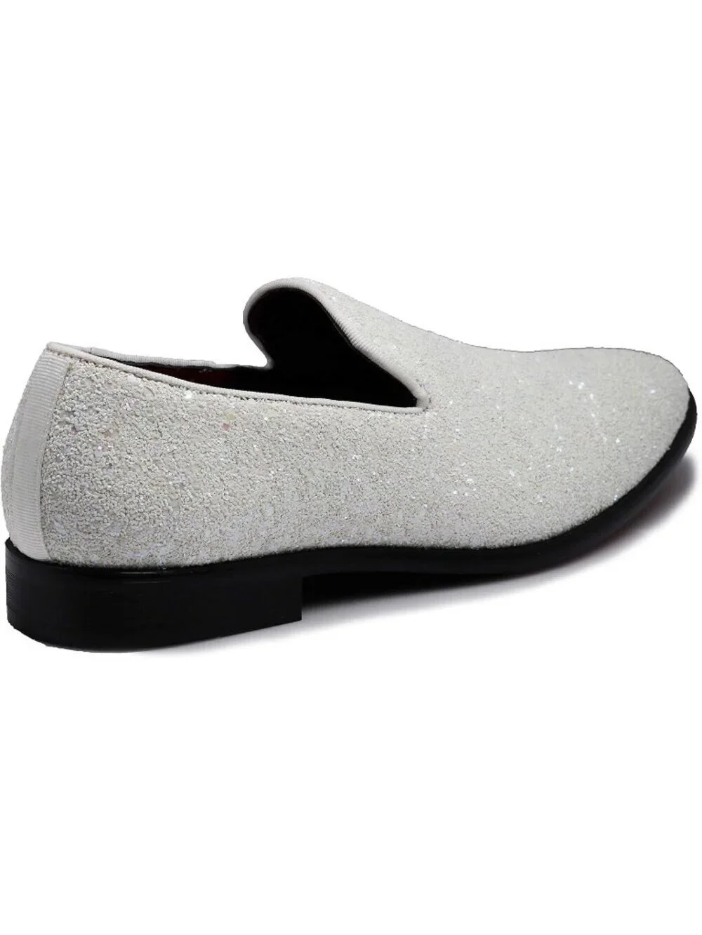 Men's White Vintage Glitter Loafers Slip On Tuxedo Dress Party Classic Shoes